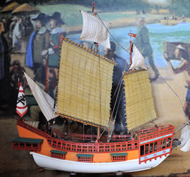 Model of Japanese red seal ship